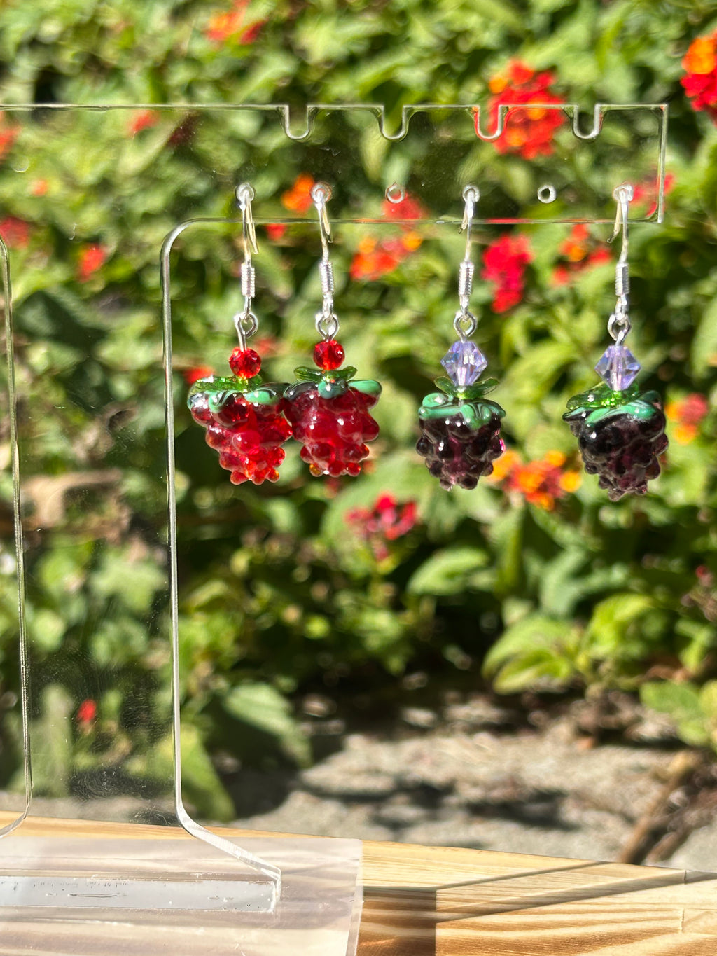 Raspberry & Grape earrings