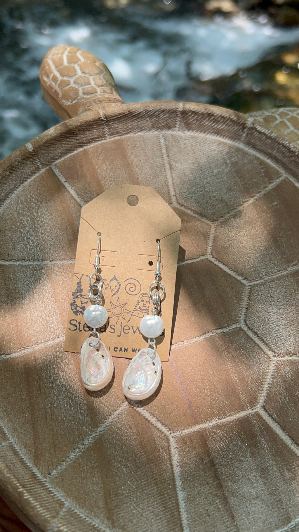 Abalone pearl earrings (silver)