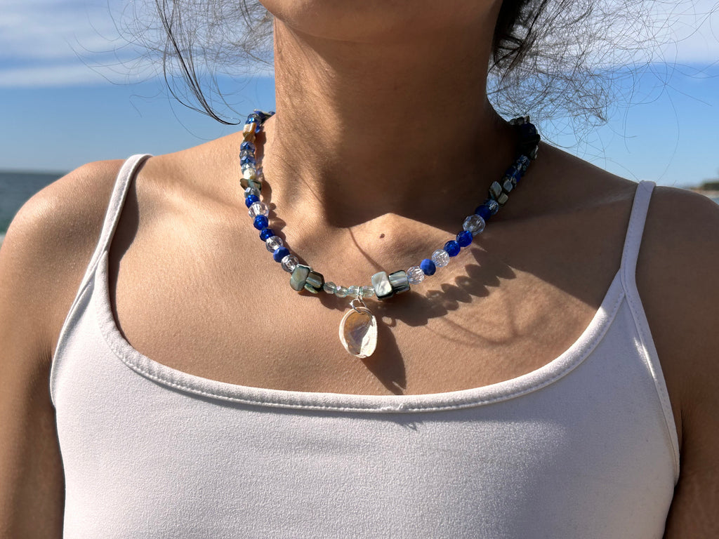 Endless summer abalone necklace