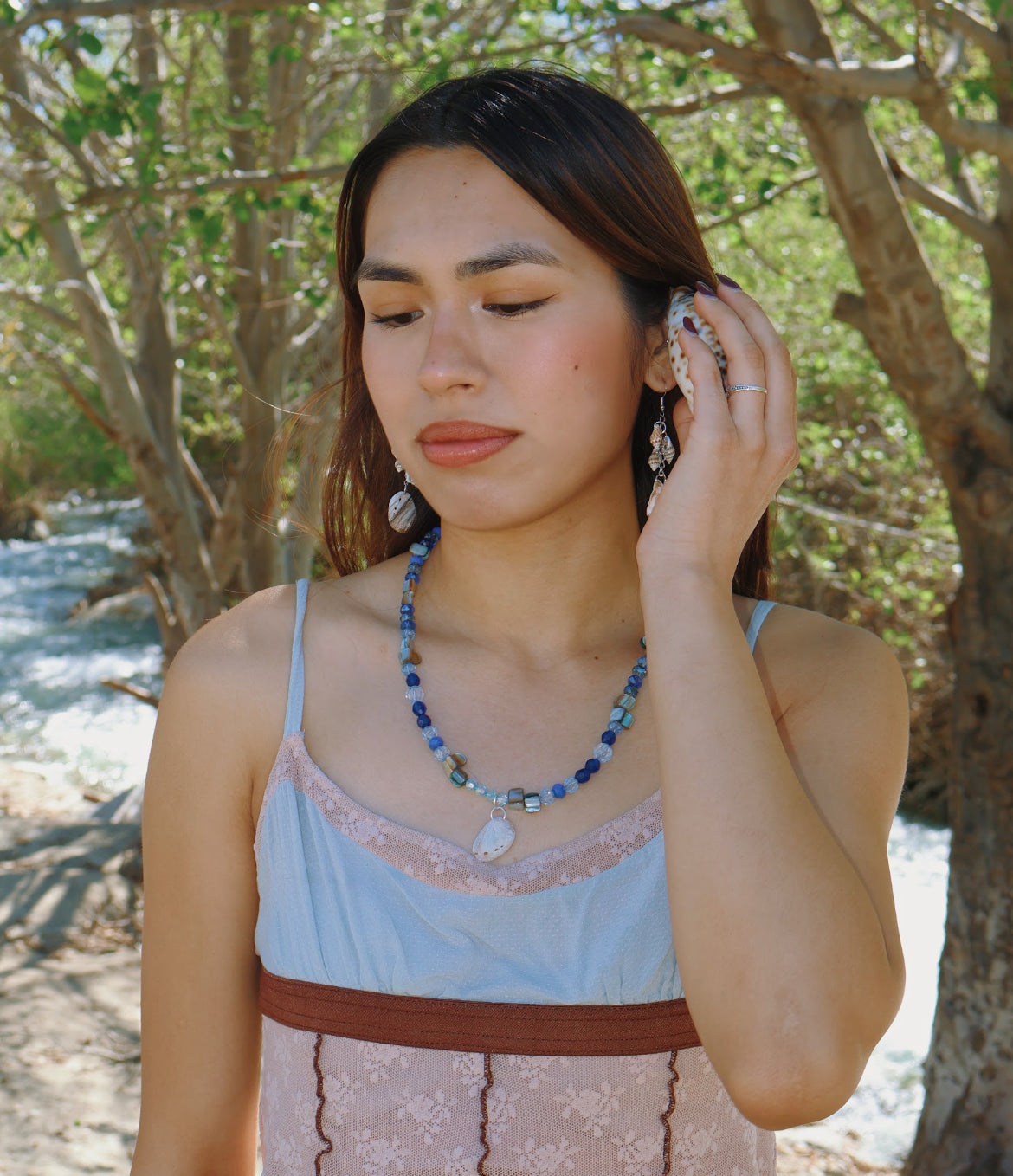 Endless summer abalone necklace