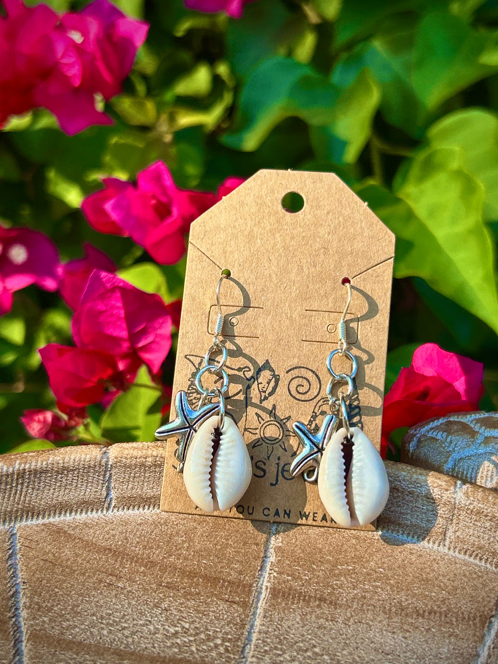 Cowrie star earrings