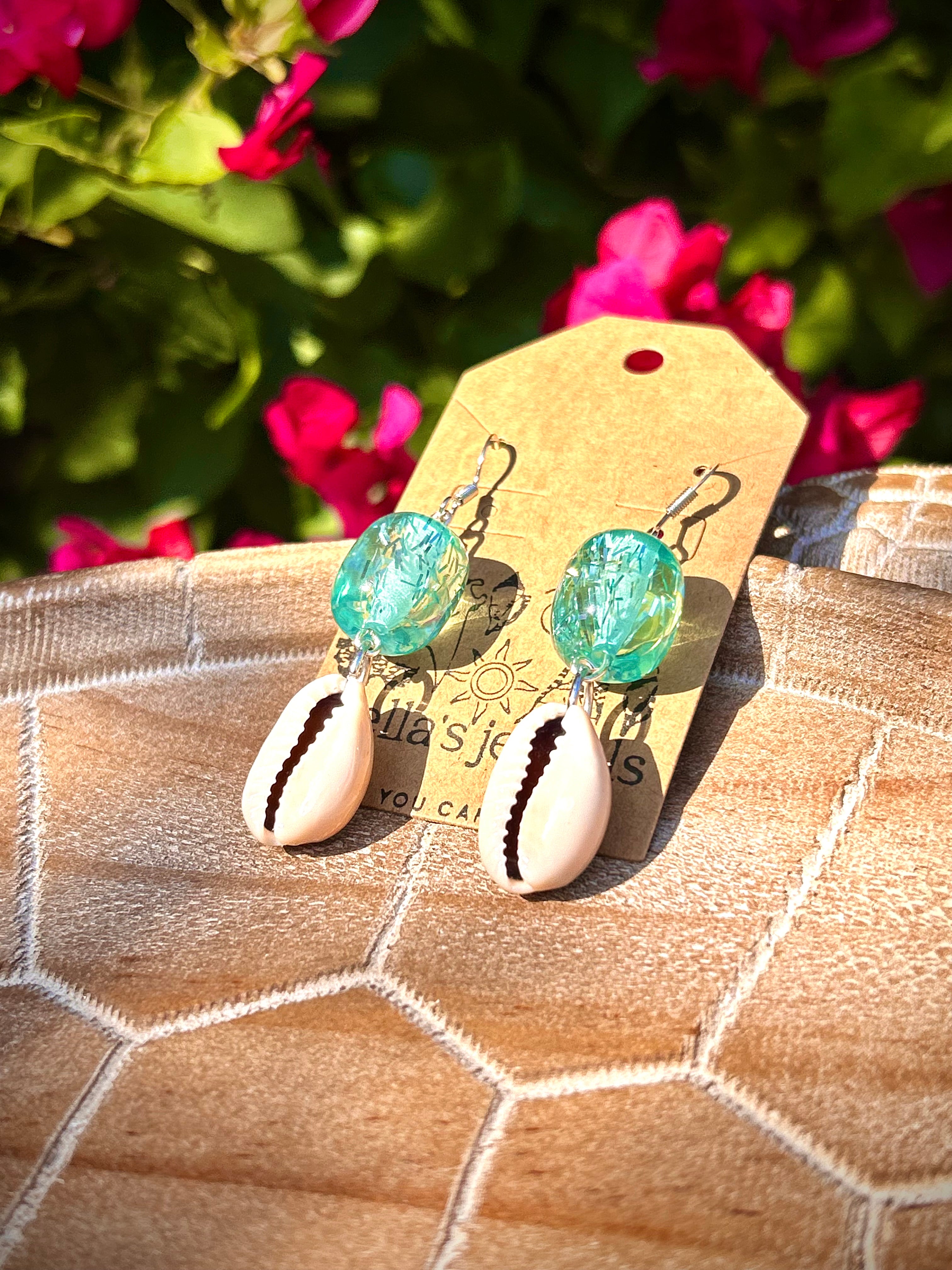 Aqua sea relic earrings