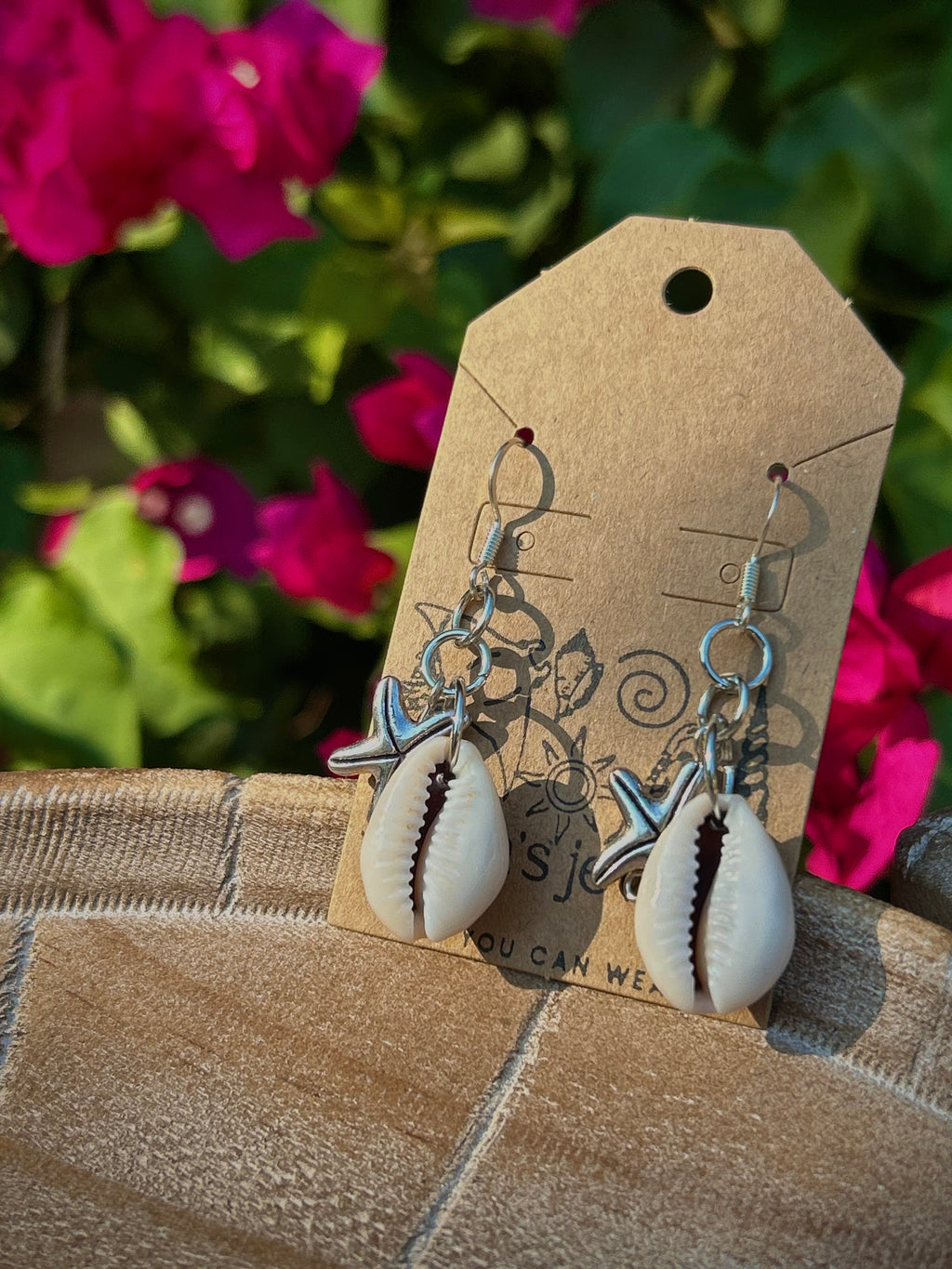 Cowrie star earrings