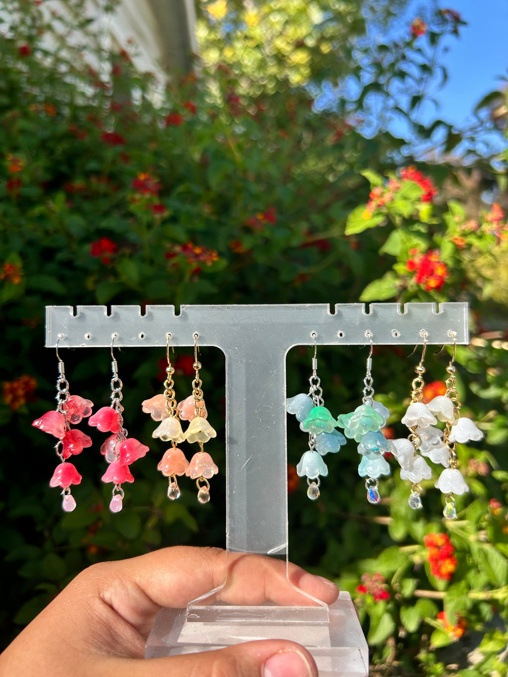 Rainy flower earrings